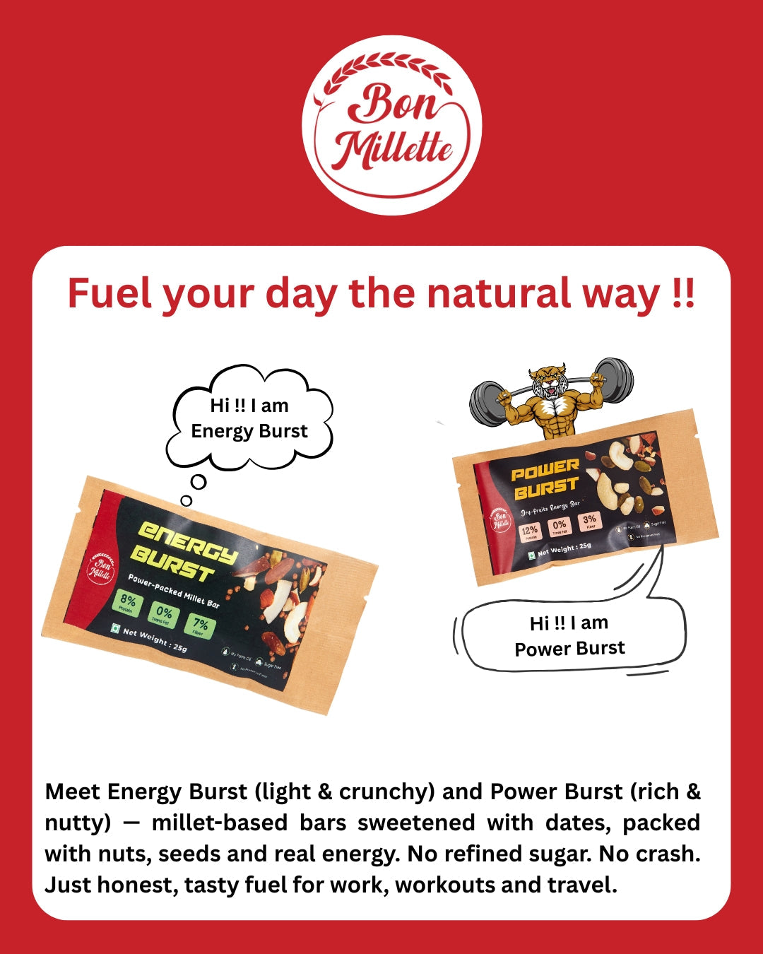Power Your Day the Natural Way: Bon Millette’s Energy Burst & Power Burst Bars