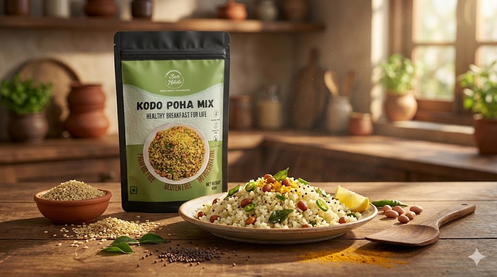 Kodo Poha Mix - Healthy Millet Breakfast, No Sugar